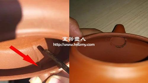 紫砂壺內(nèi)壁手工痕跡對比